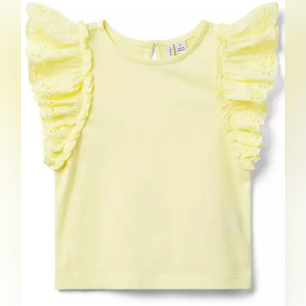 NWT Janie and Jack Eyelet Flutter Sleeve Top (Size: 2T)